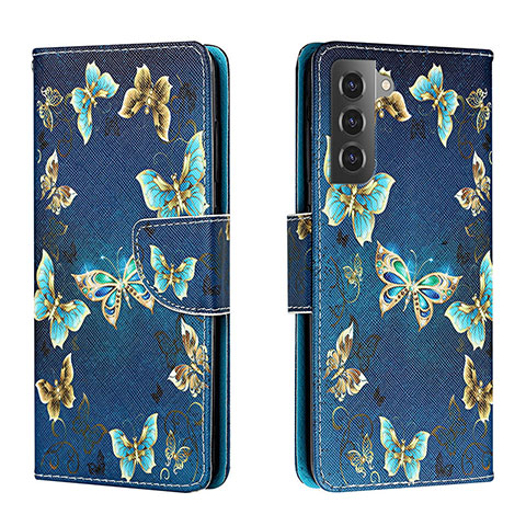 Coque Portefeuille Motif Fantaisie Livre Cuir Etui Clapet H01X pour Samsung Galaxy S23 Plus 5G Bleu Royal