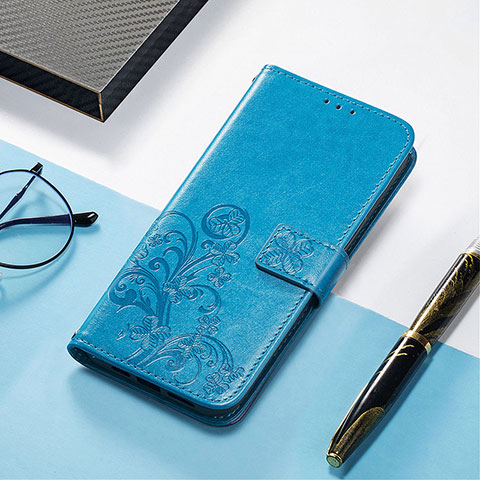 Coque Portefeuille Motif Fantaisie Livre Cuir Etui Clapet H04 pour Apple iPhone 13 Pro Max Bleu