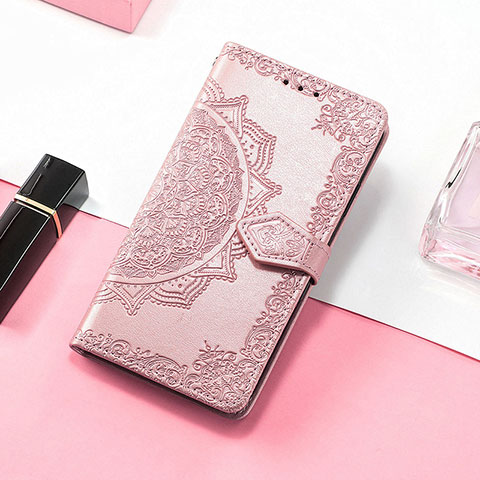 Coque Portefeuille Motif Fantaisie Livre Cuir Etui Clapet H05 pour Apple iPhone 14 Pro Or Rose