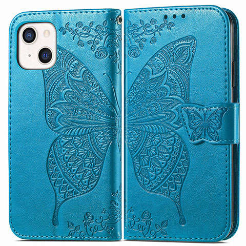 Coque Portefeuille Motif Fantaisie Livre Cuir Etui Clapet H07 pour Apple iPhone 13 Bleu