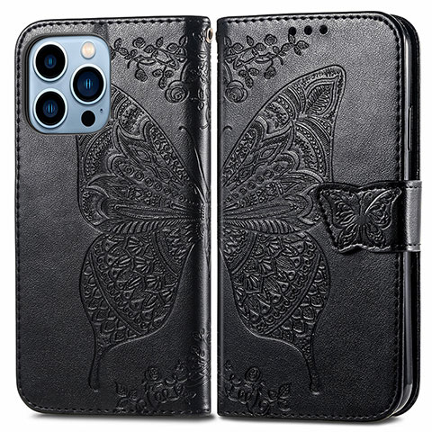 Coque Portefeuille Motif Fantaisie Livre Cuir Etui Clapet H07 pour Apple iPhone 13 Pro Max Noir