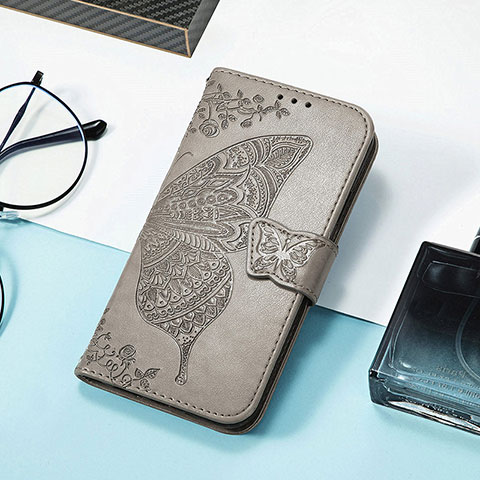 Coque Portefeuille Motif Fantaisie Livre Cuir Etui Clapet H08 pour Apple iPhone 13 Gris