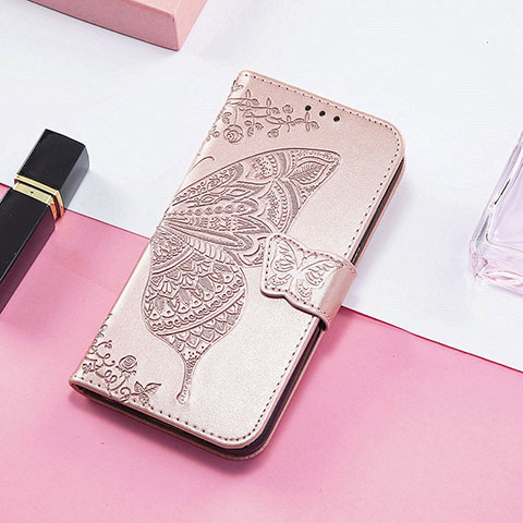 Coque Portefeuille Motif Fantaisie Livre Cuir Etui Clapet H08 pour Apple iPhone 13 Mini Or Rose