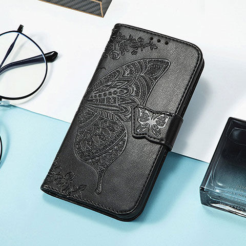 Coque Portefeuille Motif Fantaisie Livre Cuir Etui Clapet H08 pour Apple iPhone 13 Pro Max Noir