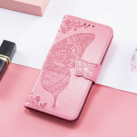 Coque Portefeuille Motif Fantaisie Livre Cuir Etui Clapet H08 pour Apple iPhone 13 Pro Rose Rouge