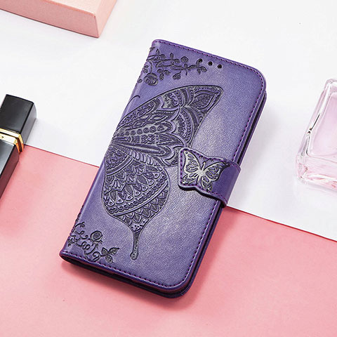 Coque Portefeuille Motif Fantaisie Livre Cuir Etui Clapet H08 pour Apple iPhone 14 Pro Violet