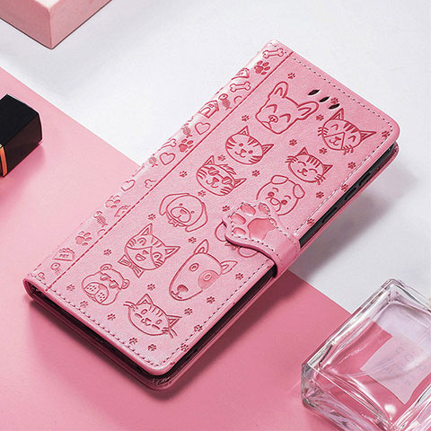 Coque Portefeuille Motif Fantaisie Livre Cuir Etui Clapet H11 pour Apple iPhone 13 Pro Rose