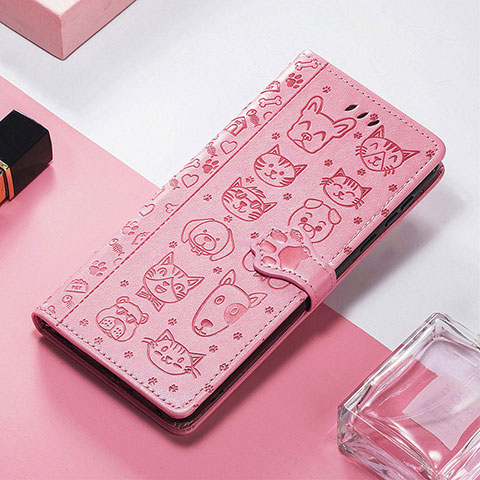 Coque Portefeuille Motif Fantaisie Livre Cuir Etui Clapet H12 pour Apple iPhone 13 Mini Rose