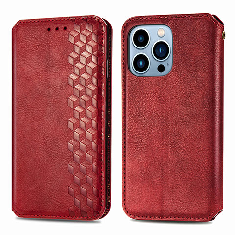 Coque Portefeuille Motif Fantaisie Livre Cuir Etui Clapet H15 pour Apple iPhone 14 Pro Max Rouge