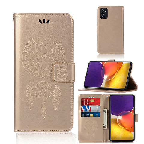 Coque Portefeuille Motif Fantaisie Livre Cuir Etui Clapet JX1 pour Samsung Galaxy A05s Or