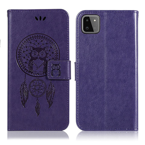 Coque Portefeuille Motif Fantaisie Livre Cuir Etui Clapet JX1 pour Samsung Galaxy A22 5G Violet