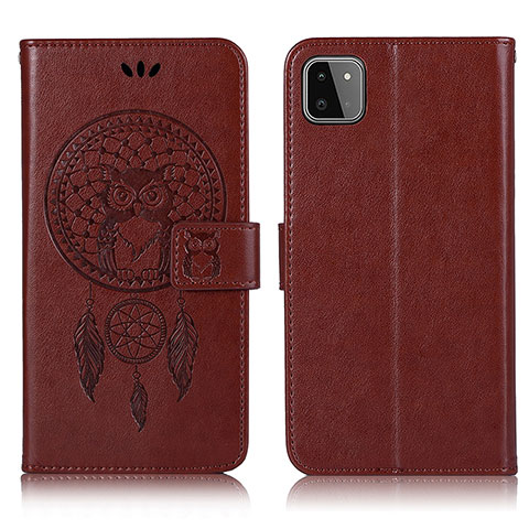 Coque Portefeuille Motif Fantaisie Livre Cuir Etui Clapet JX1 pour Samsung Galaxy A22s 5G Marron