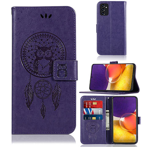 Coque Portefeuille Motif Fantaisie Livre Cuir Etui Clapet JX1 pour Samsung Galaxy A24 4G Violet