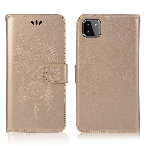 Coque Portefeuille Motif Fantaisie Livre Cuir Etui Clapet JX1 pour Samsung Galaxy F42 5G Or