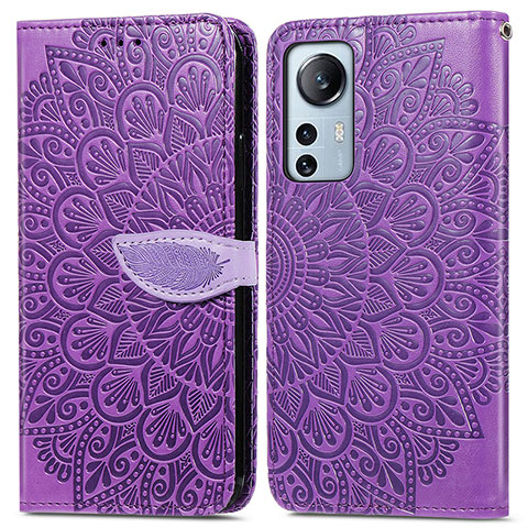 Coque Portefeuille Motif Fantaisie Livre Cuir Etui Clapet L02 pour Xiaomi Mi 12 Lite 5G Violet