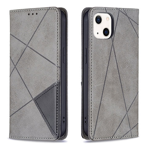 Coque Portefeuille Motif Fantaisie Livre Cuir Etui Clapet L04 pour Apple iPhone 13 Gris