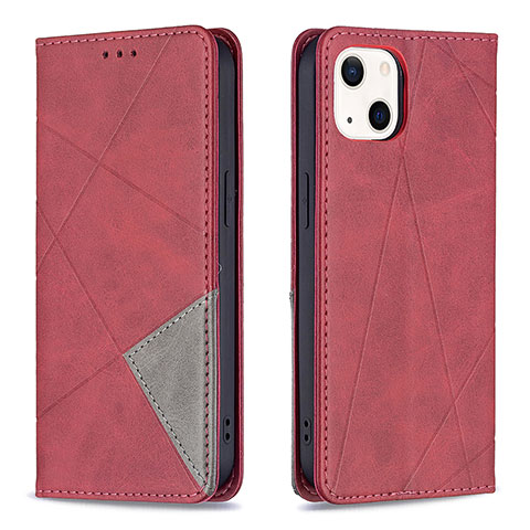 Coque Portefeuille Motif Fantaisie Livre Cuir Etui Clapet L04 pour Apple iPhone 13 Rouge