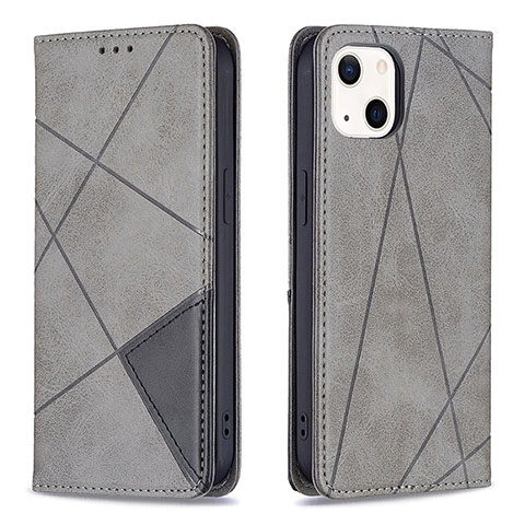 Coque Portefeuille Motif Fantaisie Livre Cuir Etui Clapet L04 pour Apple iPhone 15 Gris