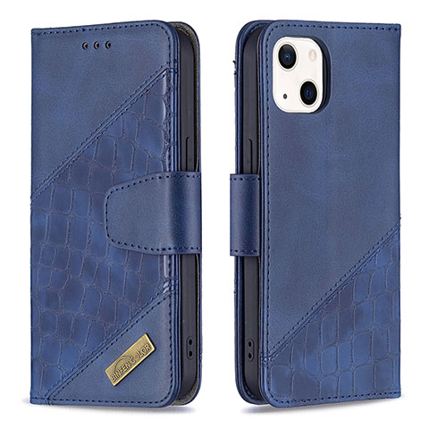 Coque Portefeuille Motif Fantaisie Livre Cuir Etui Clapet L05 pour Apple iPhone 13 Bleu