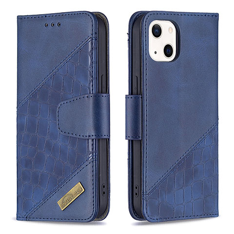 Coque Portefeuille Motif Fantaisie Livre Cuir Etui Clapet L05 pour Apple iPhone 15 Bleu