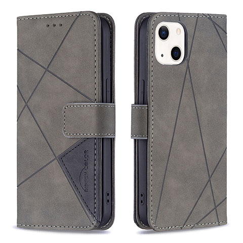 Coque Portefeuille Motif Fantaisie Livre Cuir Etui Clapet L06 pour Apple iPhone 14 Gris