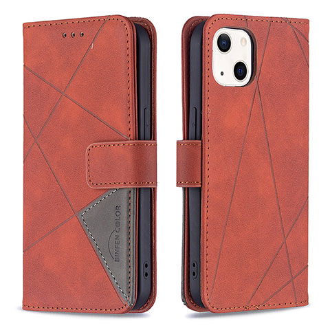 Coque Portefeuille Motif Fantaisie Livre Cuir Etui Clapet L06 pour Apple iPhone 14 Marron