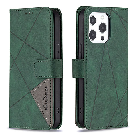 Coque Portefeuille Motif Fantaisie Livre Cuir Etui Clapet L06 pour Apple iPhone 14 Pro Max Vert