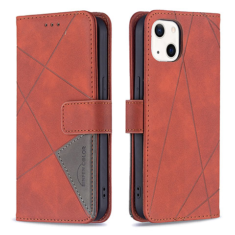 Coque Portefeuille Motif Fantaisie Livre Cuir Etui Clapet L06 pour Apple iPhone 15 Marron