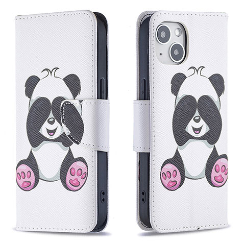 Coque Portefeuille Motif Fantaisie Livre Cuir Etui Clapet L07 pour Apple iPhone 13 Blanc