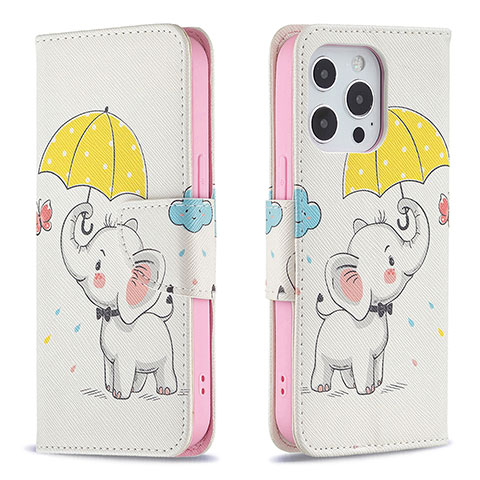 Coque Portefeuille Motif Fantaisie Livre Cuir Etui Clapet L07 pour Apple iPhone 13 Pro Max Jaune