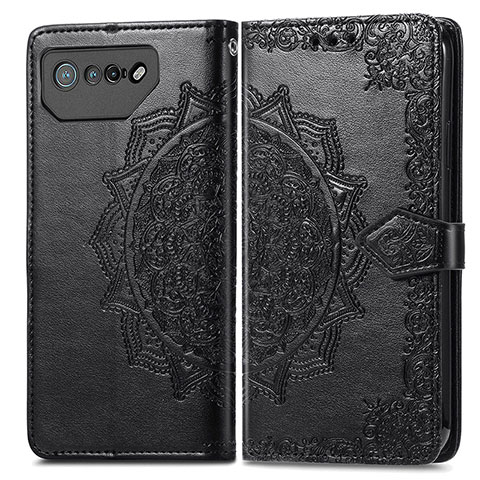 Coque Portefeuille Motif Fantaisie Livre Cuir Etui Clapet pour Asus ROG Phone 7 Pro Noir