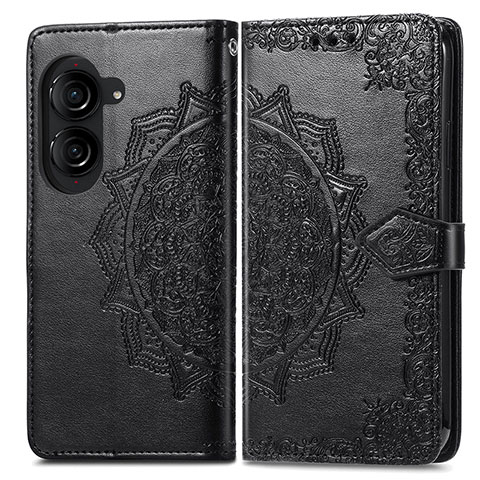 Coque Portefeuille Motif Fantaisie Livre Cuir Etui Clapet pour Asus ZenFone 10 Noir