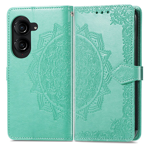 Coque Portefeuille Motif Fantaisie Livre Cuir Etui Clapet pour Asus ZenFone 10 Vert