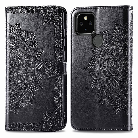 Coque Portefeuille Motif Fantaisie Livre Cuir Etui Clapet pour Google Pixel 5 Noir