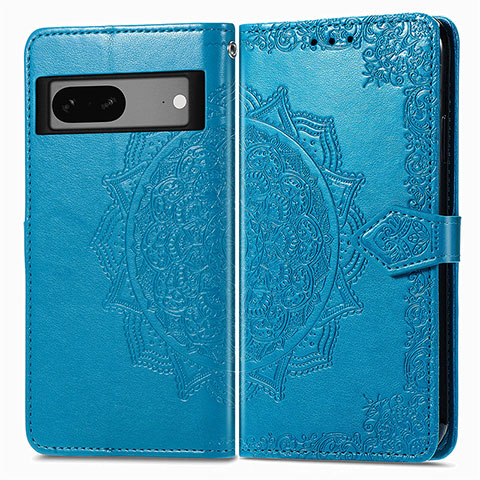 Coque Portefeuille Motif Fantaisie Livre Cuir Etui Clapet pour Google Pixel 7 5G Bleu