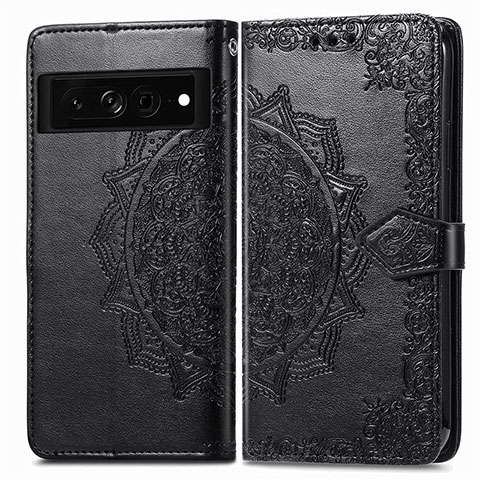 Coque Portefeuille Motif Fantaisie Livre Cuir Etui Clapet pour Google Pixel 7 Pro 5G Noir