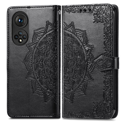 Coque Portefeuille Motif Fantaisie Livre Cuir Etui Clapet pour Huawei Honor 50 5G Noir