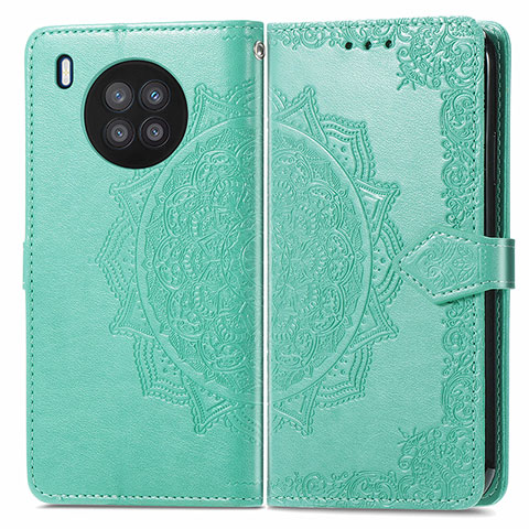 Coque Portefeuille Motif Fantaisie Livre Cuir Etui Clapet pour Huawei Honor 50 Lite Vert