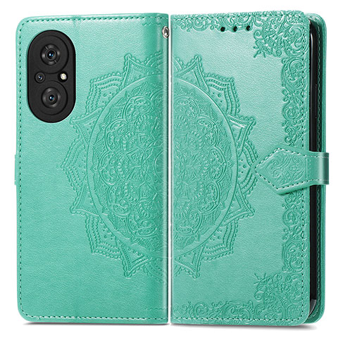 Coque Portefeuille Motif Fantaisie Livre Cuir Etui Clapet pour Huawei Honor 50 SE 5G Vert