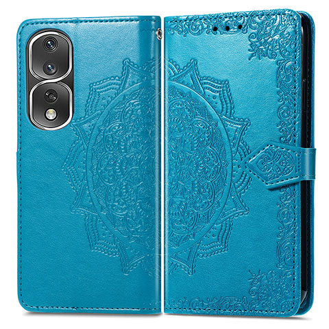 Coque Portefeuille Motif Fantaisie Livre Cuir Etui Clapet pour Huawei Honor 80 Pro Flat 5G Bleu