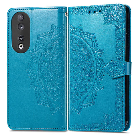 Coque Portefeuille Motif Fantaisie Livre Cuir Etui Clapet pour Huawei Honor 90 5G Bleu