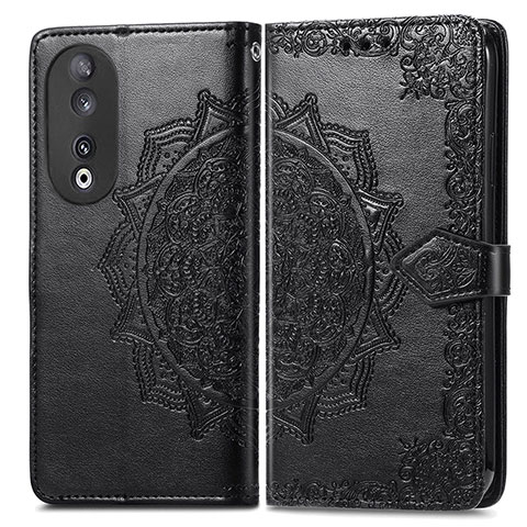 Coque Portefeuille Motif Fantaisie Livre Cuir Etui Clapet pour Huawei Honor 90 5G Noir