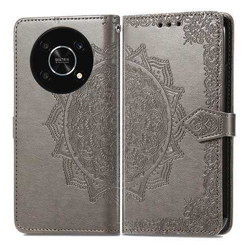 Coque Portefeuille Motif Fantaisie Livre Cuir Etui Clapet pour Huawei Honor Magic4 Lite 5G Gris