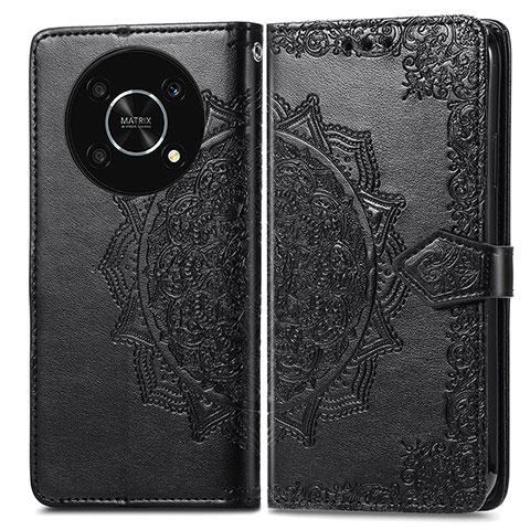 Coque Portefeuille Motif Fantaisie Livre Cuir Etui Clapet pour Huawei Honor Magic4 Lite 5G Noir