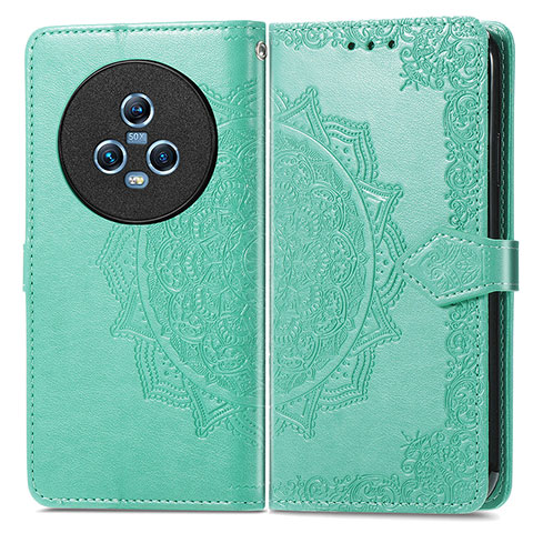 Coque Portefeuille Motif Fantaisie Livre Cuir Etui Clapet pour Huawei Honor Magic5 5G Vert