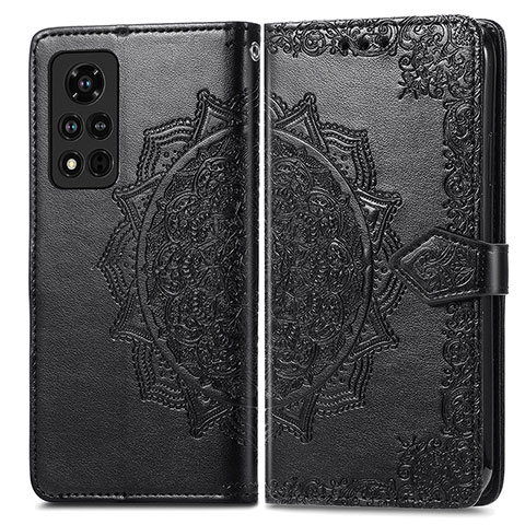 Coque Portefeuille Motif Fantaisie Livre Cuir Etui Clapet pour Huawei Honor V40 5G Noir