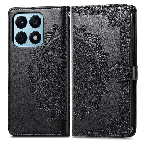 Coque Portefeuille Motif Fantaisie Livre Cuir Etui Clapet pour Huawei Honor X8a 4G Noir