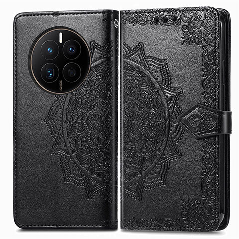 Coque Portefeuille Motif Fantaisie Livre Cuir Etui Clapet pour Huawei Mate 50 Noir