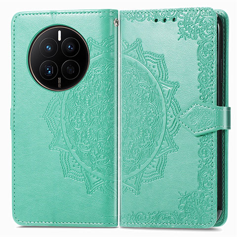 Coque Portefeuille Motif Fantaisie Livre Cuir Etui Clapet pour Huawei Mate 50E Vert