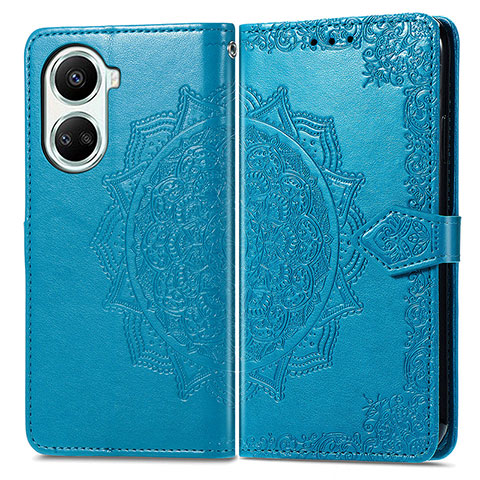 Coque Portefeuille Motif Fantaisie Livre Cuir Etui Clapet pour Huawei Nova 10 SE Bleu